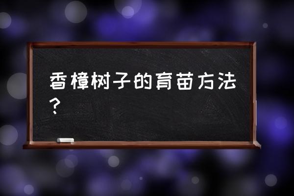 香樟种子怎么播种 香樟树子的育苗方法？