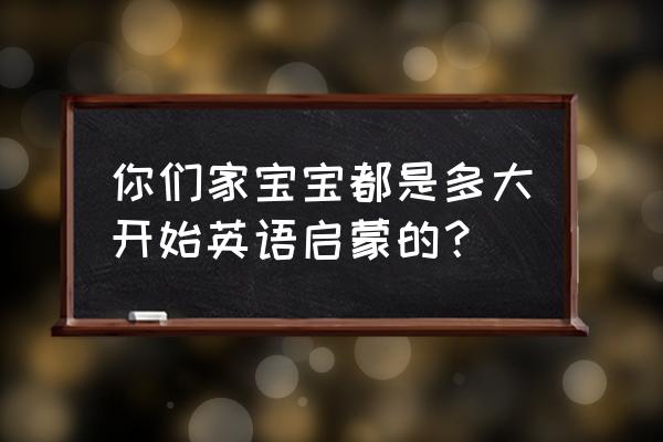 八个月左右婴儿启蒙教育 你们家宝宝都是多大开始英语启蒙的？