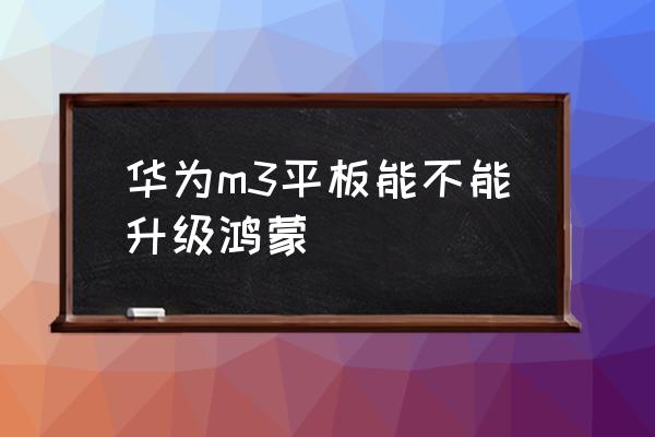 华为秘盒m310升级为鸿蒙盒子 华为m3平板能不能升级鸿蒙