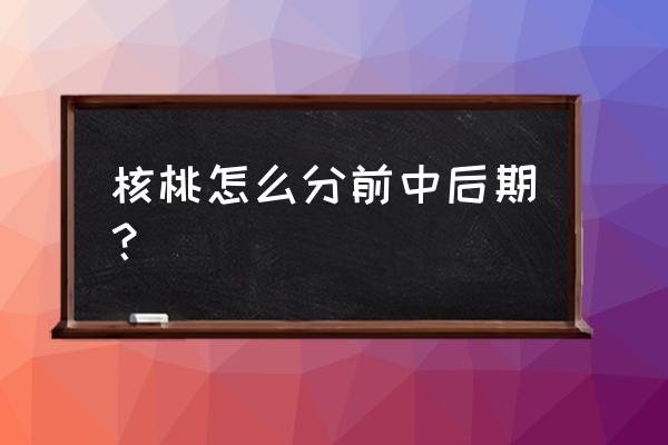 干果怎么挑出最好的 核桃怎么分前中后期？