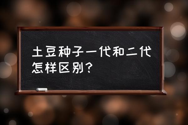 怎么挑选马铃薯种子 土豆种子一代和二代怎样区别？