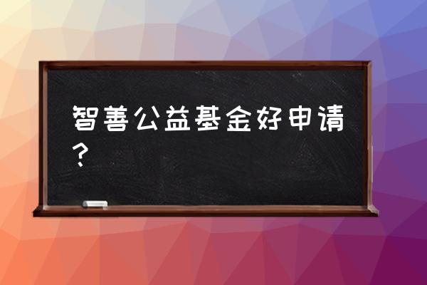 申请免费公益基金 智善公益基金好申请？