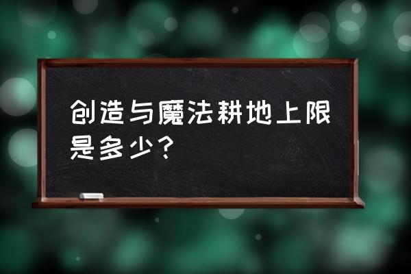 创造与魔法小麦种子怎么种 创造与魔法耕地上限是多少？