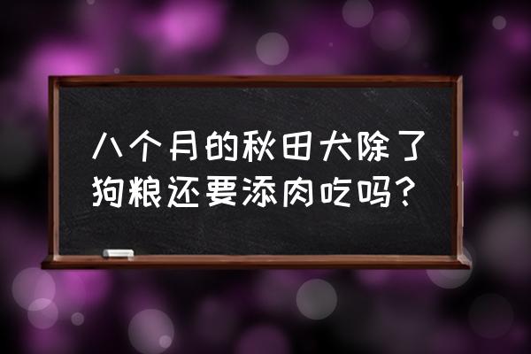 秋田犬吃什么粮 八个月的秋田犬除了狗粮还要添肉吃吗？