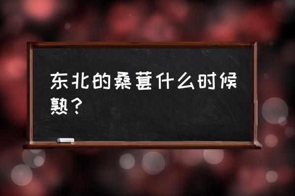 桑葚快速熟的方法 东北的桑葚什么时候熟？