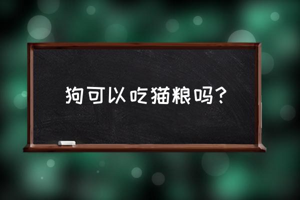 狗可以吃什么东西不能吃什么 狗可以吃猫粮吗？